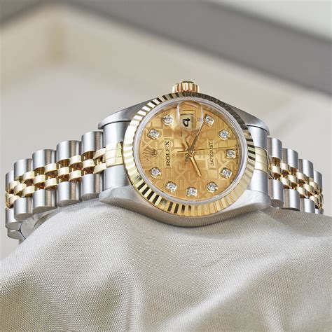 rolex oyster perpetual datejust quartz 18ct gold bi metal|rolex oysterquartz datejust 17000.